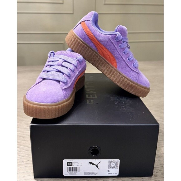 FENTY Puma Creeper Phatty Lavender Alert Burnt Red Gum (Unisex) Size 3C Kids main image 8